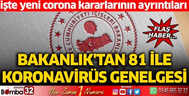Bakanlık'tan 81 ile koronavirüs genelgesi 