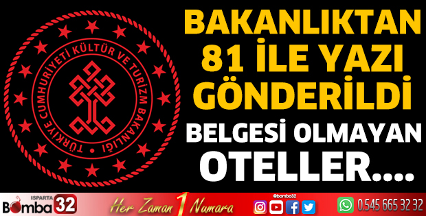 Bakanlıktan oteller için 7 resmi yazı