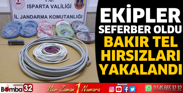 Bakır tel hırsızları yakalandı