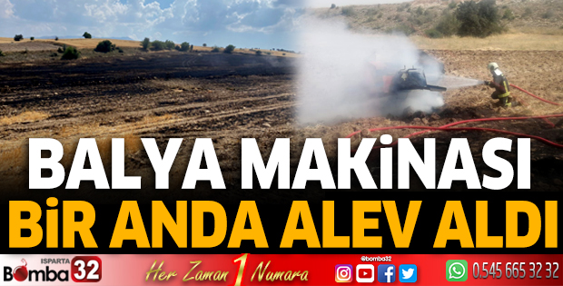 Balya makinasından yangın çıktı