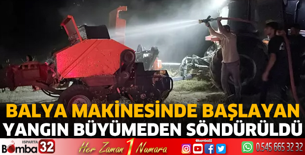 Balya makinesinde başlayan yangın büyümeden söndürüldü
