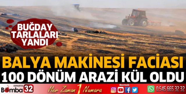 Balya makinesinden sıçrayan kıvılcım sonrası yangın