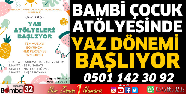 Bambi Çocuk Atölyesinde yaz dönemi başlıyor