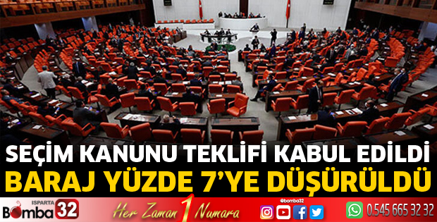 Baraj yüzde 7'ye düşürüldü