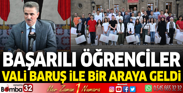 Başarılı öğrenciler, Vali Baruş ile bir araya geldi