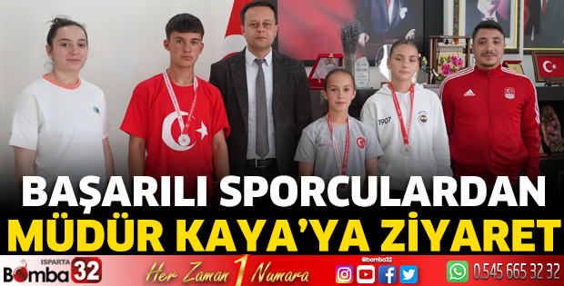 Başarılı sporculardan Müdür Kaya’ya ziyaret
