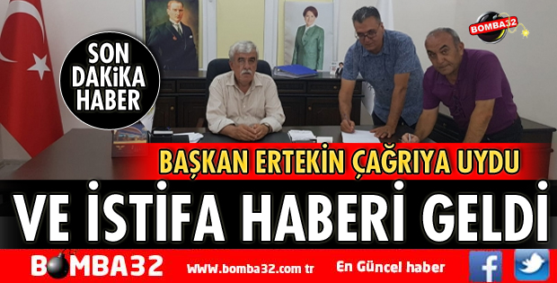 BAŞKAN ERTEKİN İSTİFA ETTİ
