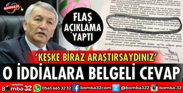 BAŞKAN GÜNAYDIN'DAN BELGELİ CEVAP