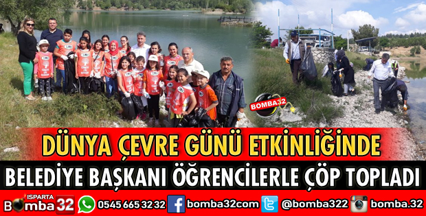 BAŞKAN ÖĞRENCİLERLE BİRLİKTE ÇÖP TOPLADI