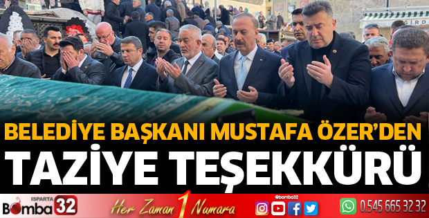 Başkan Özer’den taziye teşekkürü