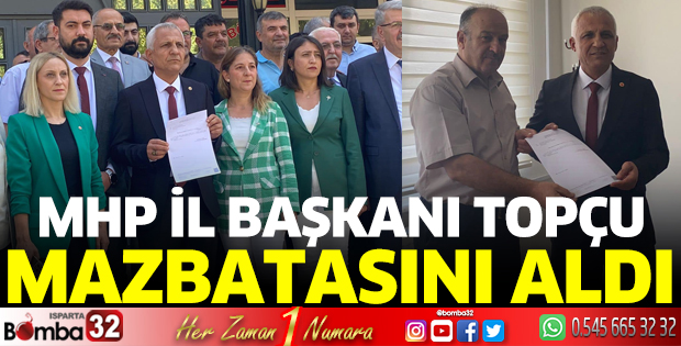 Başkan Topçu mazbatasını aldı