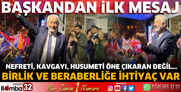 Başkandan ilk mesaj