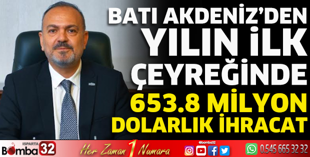 Batı Akdeniz’den yılın ilk çeyreğinde 653.8 milyon dolarlık ihracat 