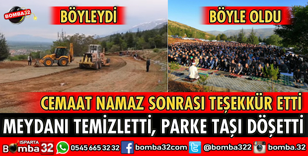BAYRAMCIK MEYDANINA PARKE TAŞI DÖŞETTİ
