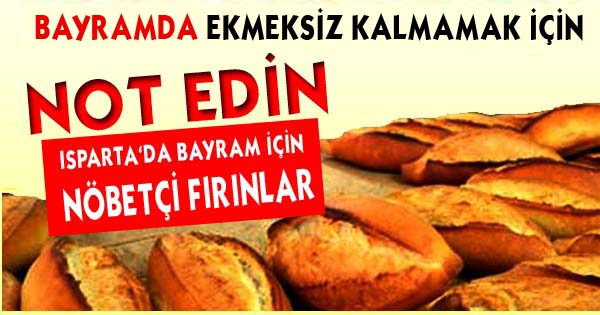 Bayramda Bu Fırınlar Çalışacak