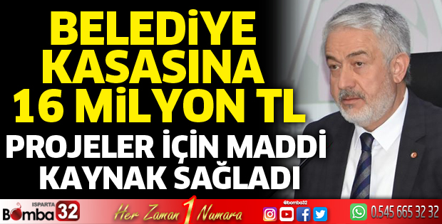 Belediye kasasına 16 Milyon TL