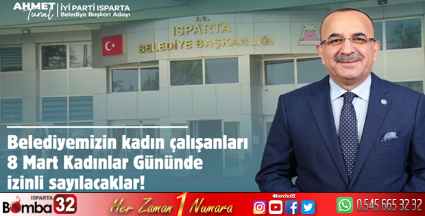 Belediyemizin kadın çalışanları 8 Mart  Kadınlar gününde izinli sayılacaklar 