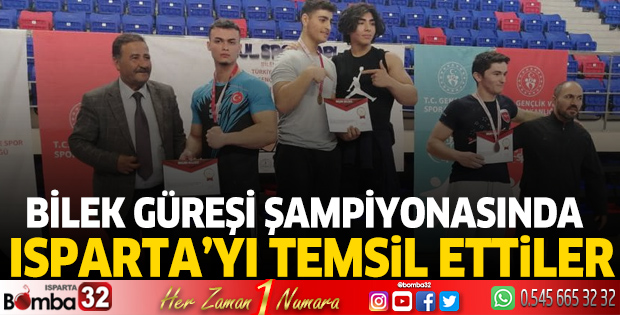 Bilek güreşi şampiyonasında Isparta'yı temsil ettiler