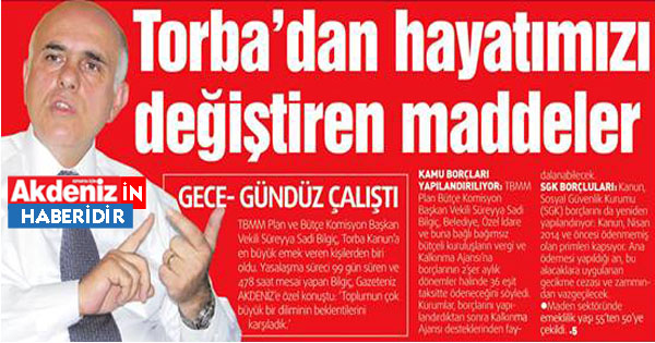 Bilgiç Torba’da toplumun beklentilerini karşıladık