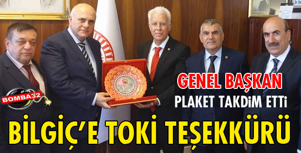 BİLGİÇ'E ŞÜKRAN PLAKETİ