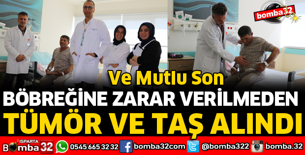 BÖBREĞİNE ZARAR VERİLMEDEN KANSERLİ KİTLE VE TAŞ ALINDI