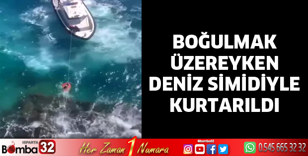 Boğulmak üzereyken deniz simidiyle kurtarıldı