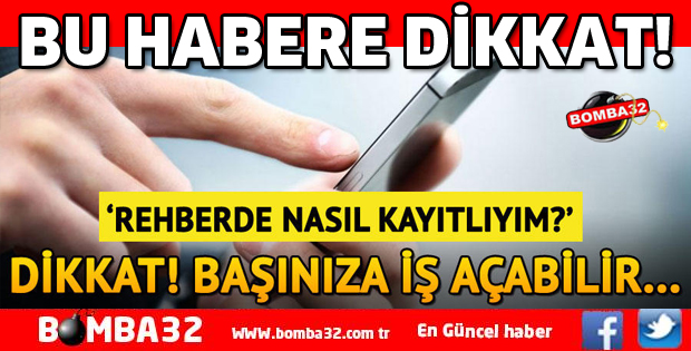 BU HABER CEP TELEFONU KUNLANANLARA