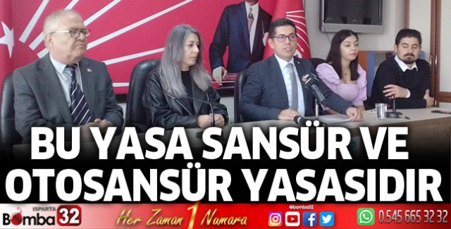 Bu yasa sansür ve otosansür yasasıdır