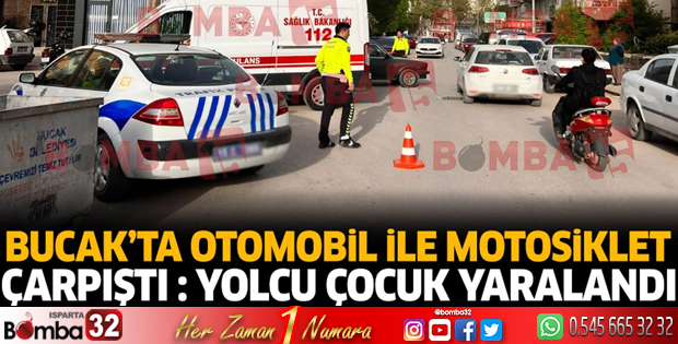 Bucak'ta otomobil ile motosiklet çarpıştı