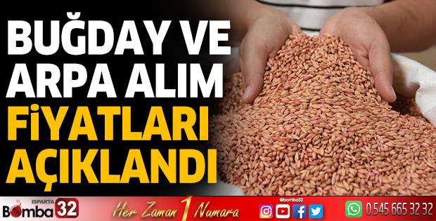 Buğday ve arpa alım fiyatları açıklandı 