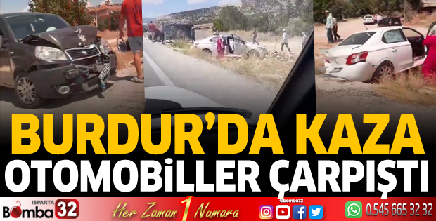 Burdur Karamanlı yolunda iki otomobil çarpıştı