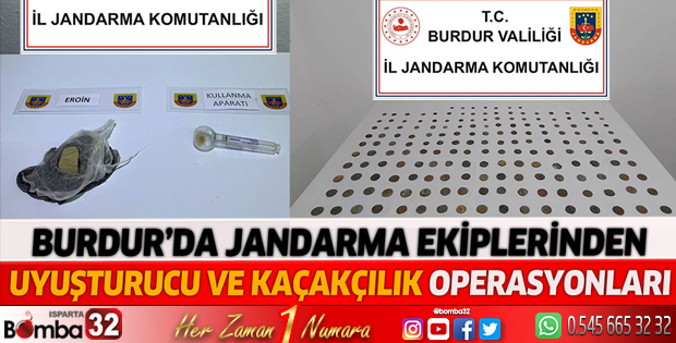 Burdur’da jandarmadan uyuşturucu ve kaçakçılık operasyonu