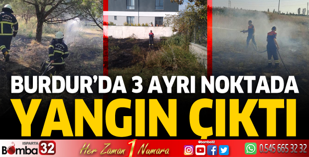 Burdur'da 3 ayrı noktada yangın çıktı