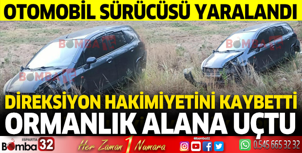 Burdur'da kaza Ormanlık alana uçtu