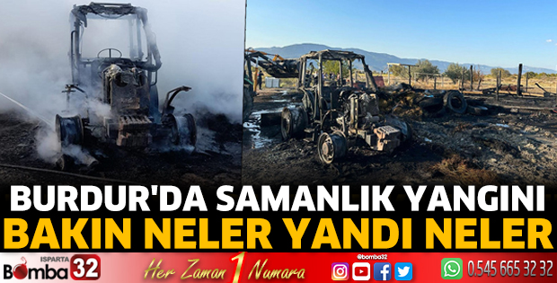 Burdur'da samanlık yangını