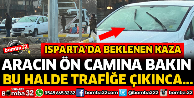 BUZ TUTAN CAMI TEMİZLEMEDEN TRAFİĞE ÇIKINCA KAZA YAPTI