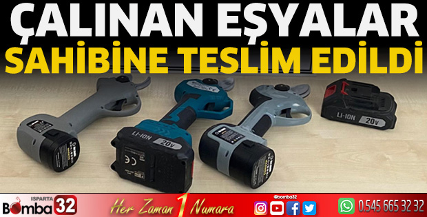 Çalınan eşyalar sahibine teslim edildi