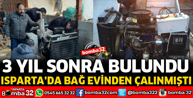 ÇALINAN JENERATÖR 3 YIL SONRA BULUNDU