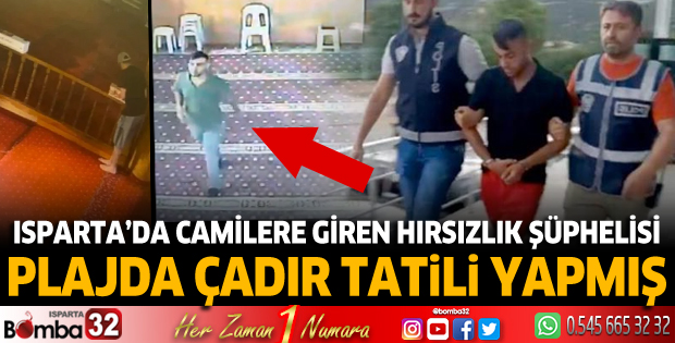 Camilerden hırsızlık şüphelisi cezaevi firarisi, plajda çadır tatili yapmış