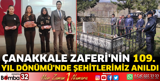 Çanakkale Zaferi'nin 109. yıl dönümünde şehitlerimiz anıldı