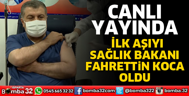 CANLI YAYINDA SAĞLIK BAKANI FAHRETTİN KOCA AŞI OLDU