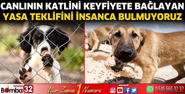 Canlının katlini keyfiyete bağlayan yasa teklifini insanca bulmuyoruz