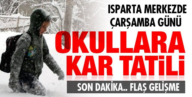 ÇARŞAMBA GÜNÜ OKULLAR TATİL