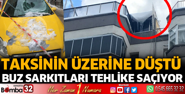Çatılarda biriken buz sarkıtları tehlike saçıyor