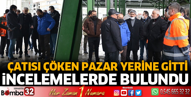 Çatısı çöken kapalı pazar yerine gitti