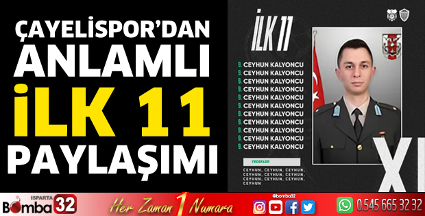 Çayelispor'dan anlamlı ilk 11 paylaşımı