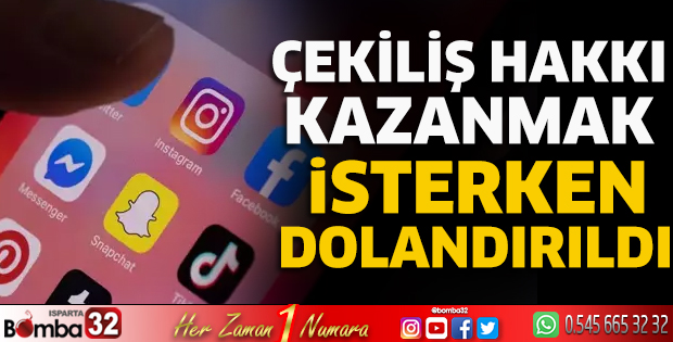 Çekiliş hakkı kazanmak isterken dolandırıldı