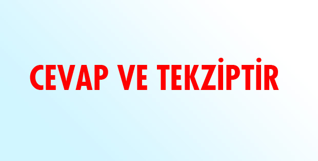 CEVAP VE DÜZELTME METNİ