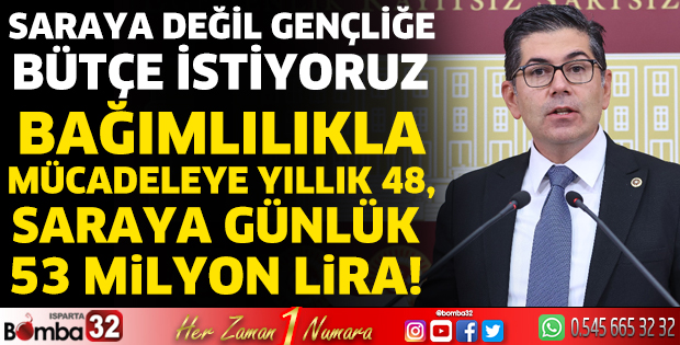 CHP’li Halıcı “Saraya değil gençliğe bütçe istiyoruz”