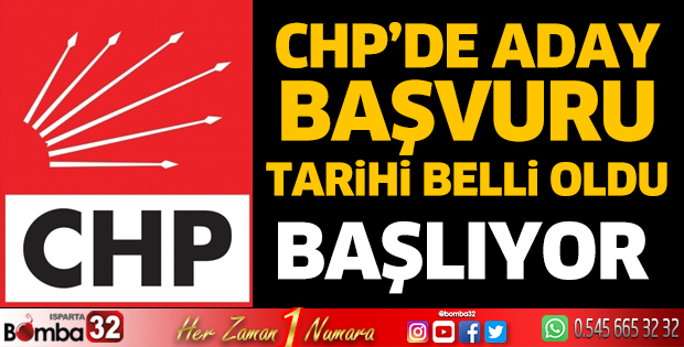 CHP'de aday başvuru tarihleri belli oldu